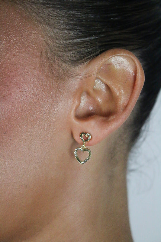 Rhinestone Heart Earrings