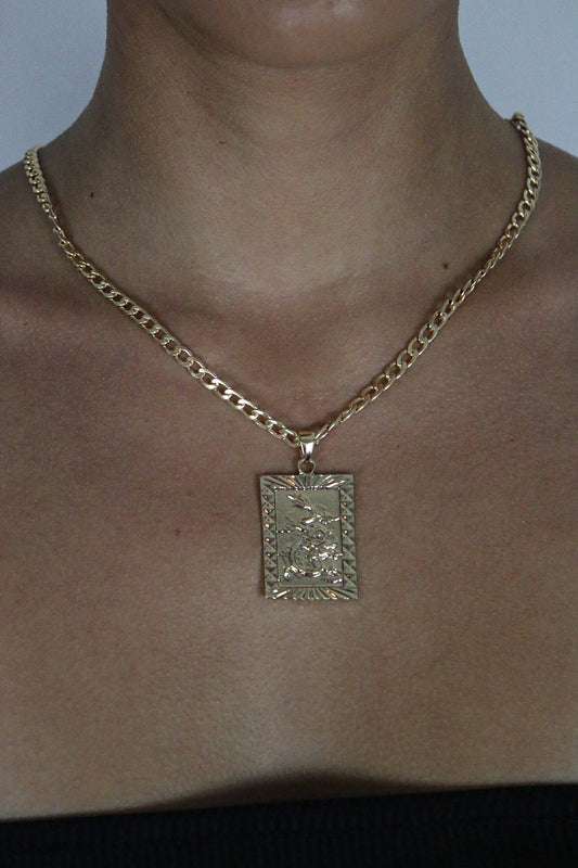 Solid Dragon Pendant Necklace