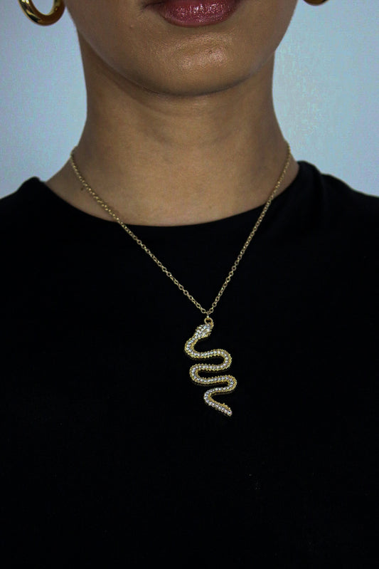 Rhinestone Serpent Necklace