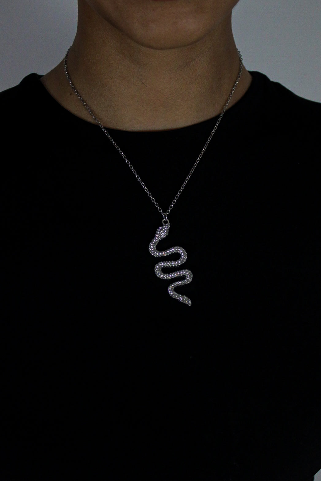 Rhinestone Serpent Necklace